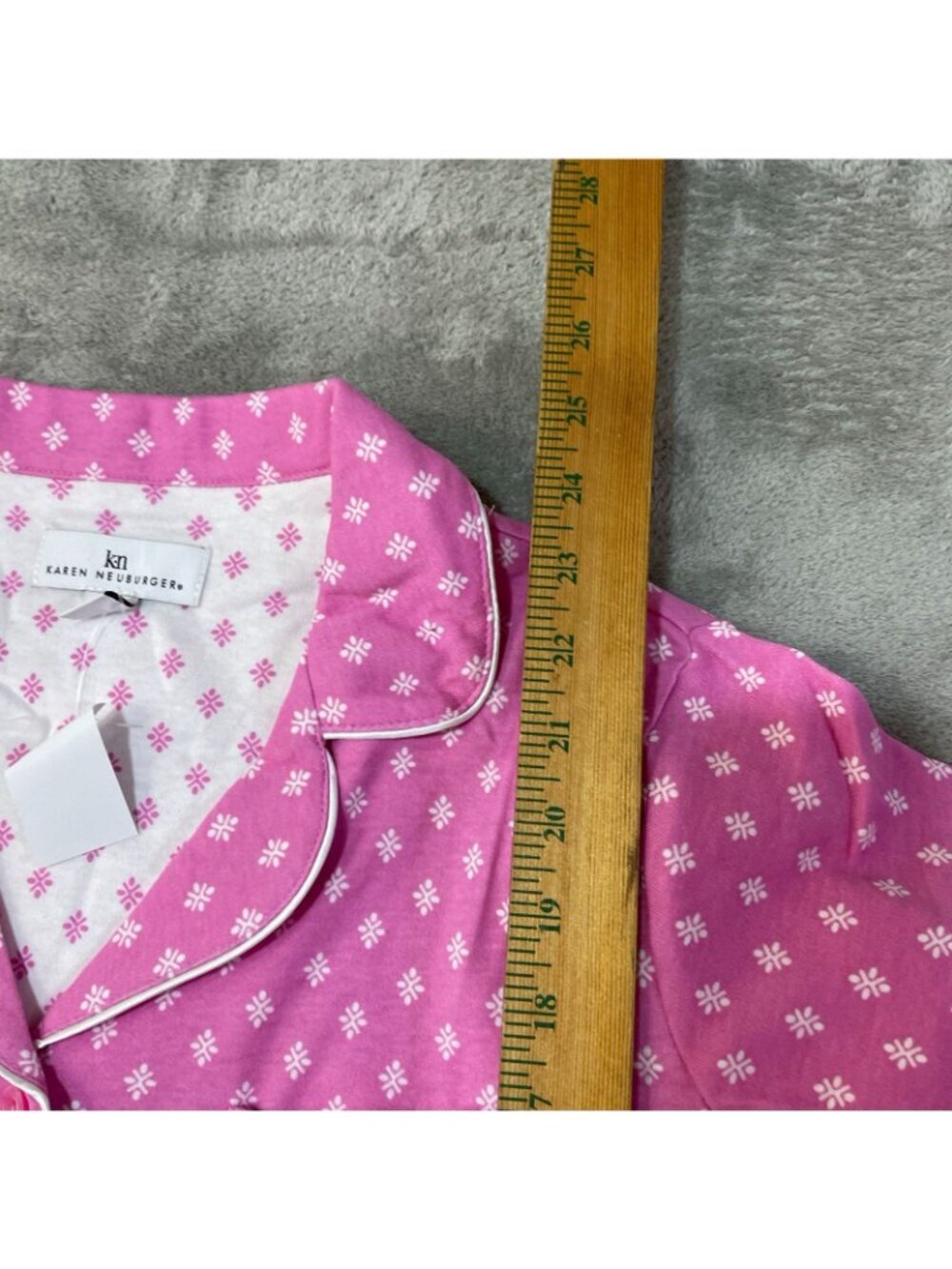 NWT Karen Neuburger Women's M Pajama Set Pink 2-Piece Cotton Blend H2125 - Picture 9 of 13